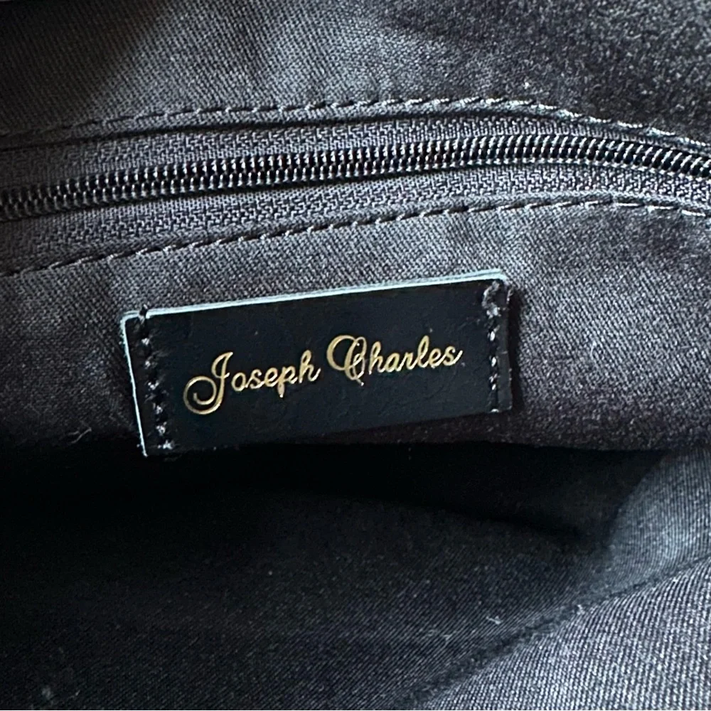 Joseph Charles Jet Black Leather Berkshire Convertible Messenger Bag NWT